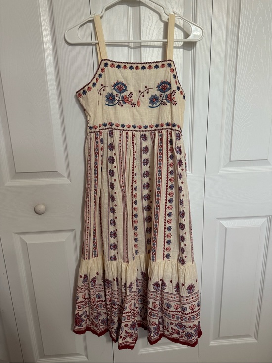 Bombay Paisley Dresses & Skirts - Bombay Paisley Off-White Embroidered Cotton A-Line Dress 100% cotton